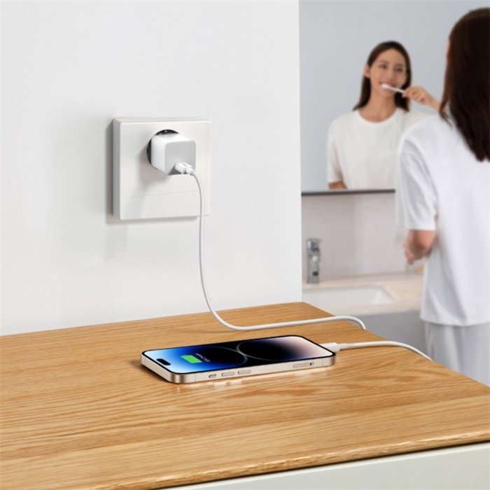 Baseus GaN5 Mini Fast Charger 1C 20W EU Blanco Baseus GaN5 Mini Fast Charger 1C 20W EU Blanco