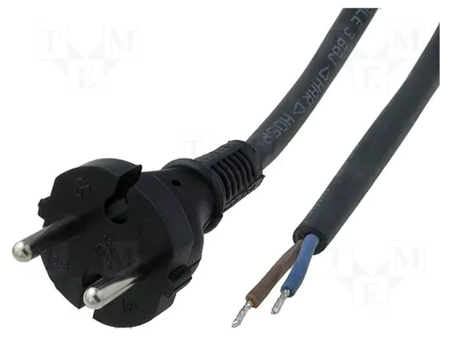 JONEX Cable de Alimentación H05RR-F 2x1mm2 Negro JONEX Cable de Alimentación H05RR-F 2x1mm2 Negro