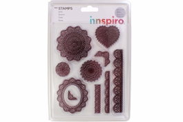 Innspiro Set de sellos acrílicos Encaje 14x18cm