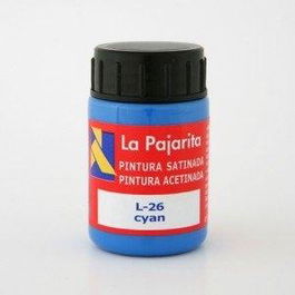 La Pajarita Pintura Témpera Escolar Satinada Azul Cyan Bote 35 mL L-26