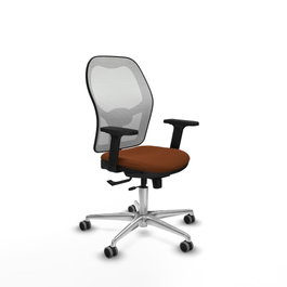 PIQUERAS Y CRESPO Silla de oficina Jorquera con mecanismo Sincro/Traslack, Marrón y Blanco