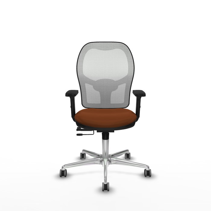 PIQUERAS Y CRESPO Silla de oficina Jorquera con mecanismo Sincro/Traslack, Marrón y Blanco