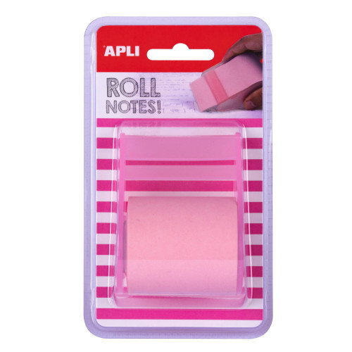 APLI Notas adhesivas en rollo Rosa pastel 8 m x 50 mm