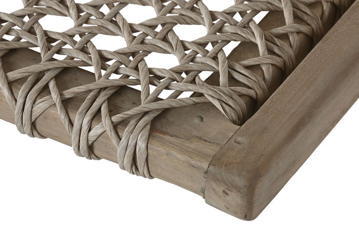 DKD Home Decor Indo 1c25 Sillón, Natural, Teca y Fibra, Trenzado a Mano, 70 x 82 x 60 cm (2 Unidades)