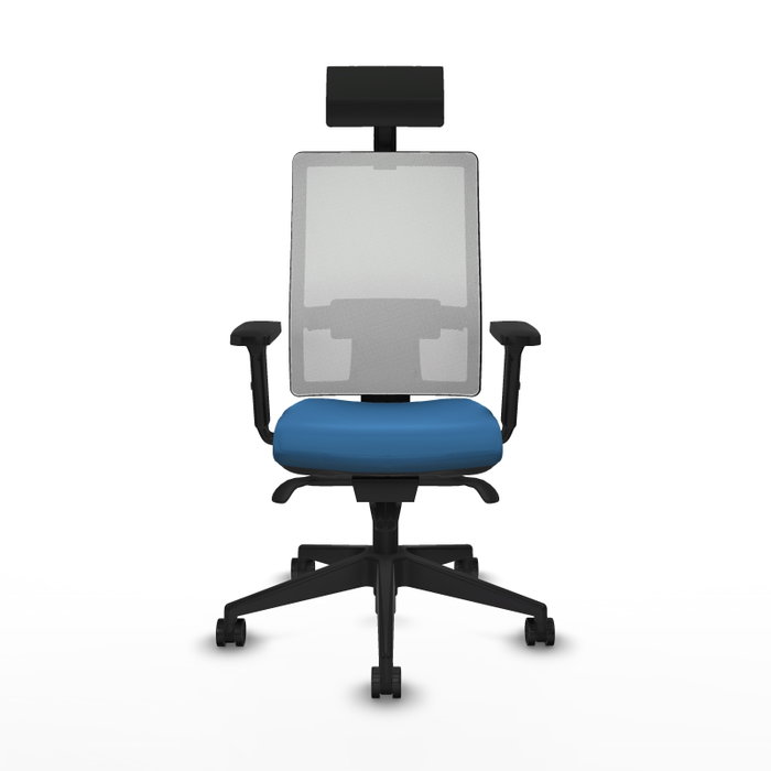 PIQUERAS Y CRESPO Silla de oficina Horna con mecanismo Sincro, Azul claro y Blanco