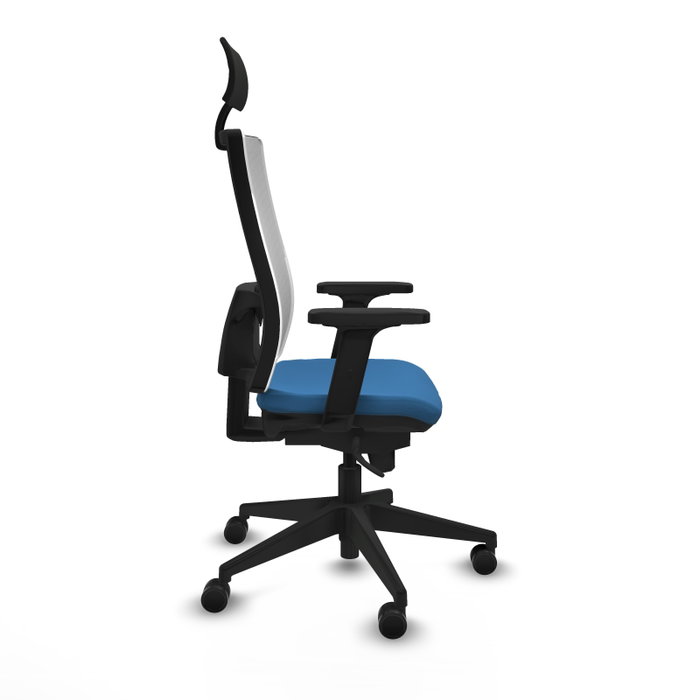 PIQUERAS Y CRESPO Silla de oficina Horna con mecanismo Sincro, Azul claro y Blanco