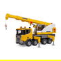 BRUDER - Camión Grúa de Juguete con Sonido y Efectos Sonoros, Escala 1:16, Color Negro, Blanco y Amarillo, 3 Años en Adelante - Modelo 03571