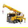 BRUDER - Camión Grúa de Juguete con Sonido y Efectos Sonoros, Escala 1:16, Color Negro, Blanco y Amarillo, 3 Años en Adelante - Modelo 03571