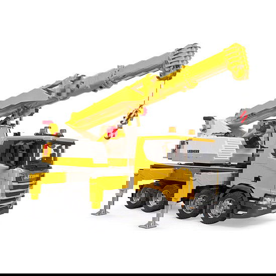 BRUDER - Camión Grúa de Juguete con Sonido y Efectos Sonoros, Escala 1:16, Color Negro, Blanco y Amarillo, 3 Años en Adelante - Modelo 03571