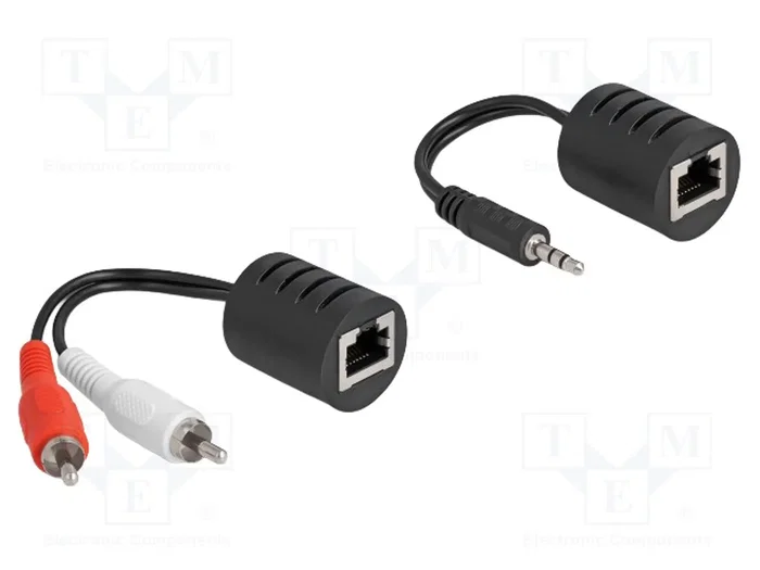 DeLOCK Set de 2 Extensores de Audio Estéreo RJ45 a 3,5 mm y RCA (Cat.5 hasta 50 m) DeLOCK Set de 2 Extensores de Audio Estéreo RJ45 a 3,5 mm y RCA (Cat.5 hasta 50 m)