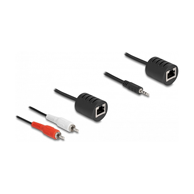 DeLOCK Extensor de audio estéreo RJ45 a 3,5 mm y 2 x RCA, Set de 2 piezas DeLOCK Extensor de audio estéreo RJ45 a 3,5 mm y 2 x RCA, Set de 2 piezas