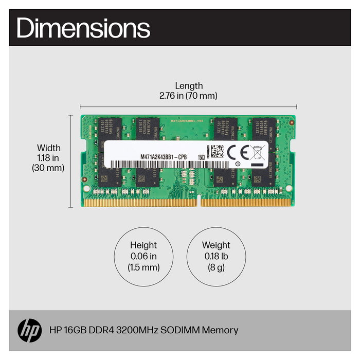 HP 16GB DDR4 3200 MHz SODIMM HP 16GB DDR4 3200 MHz SODIMM