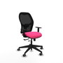 PIQUERAS Y CRESPO Silla de oficina Alocén con malla negra y asiento rosa