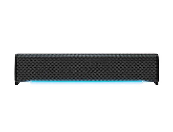 Q-connect Barra de Sonido para PC con Iluminación LED Color Negro