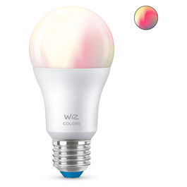 Telekom Bombilla Inteligente WiZ 8W (Equiv. 60W) RGB Multicolor, E27, A60, Control por Voz, Wi-Fi/Bluetooth, 220-240V, 806 lm