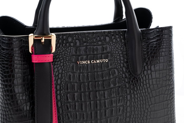 Vince Camuto Bolso Rome Croco Negro Polipiel 36x26x11 cm