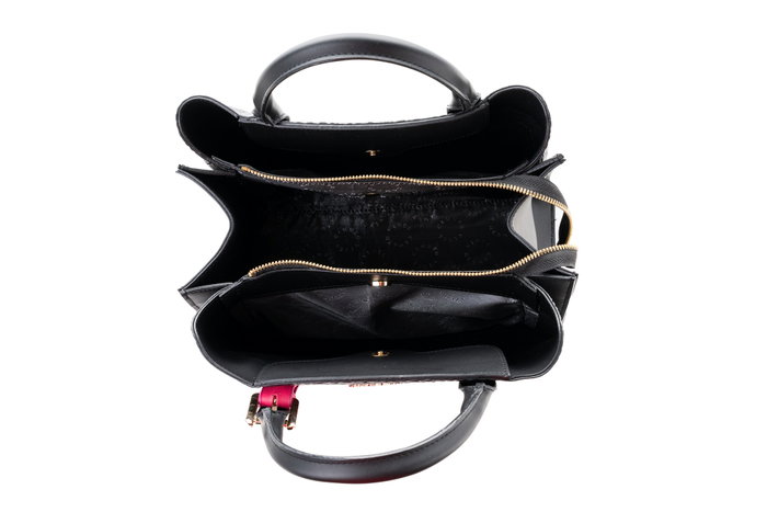 Vince Camuto Bolso Rome Croco Negro Polipiel 36x26x11 cm
