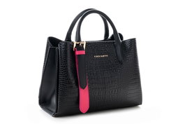 Vince Camuto Bolso Rome Croco Negro Polipiel 36x26x11 cm