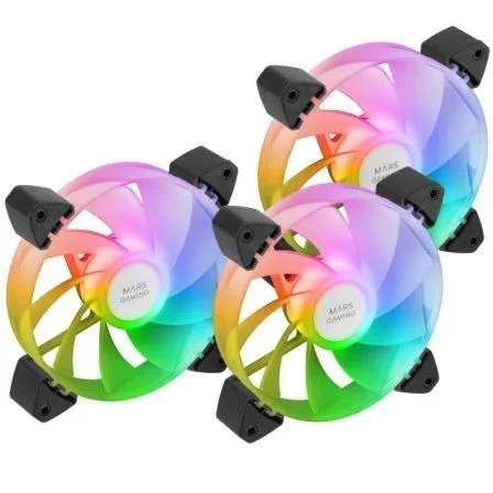 Mars Gaming MF-3AR Pack 3 Ventiladores 12cm ARGB Invertidos Mars Gaming MF-3AR Pack 3 Ventiladores 12cm ARGB Invertidos