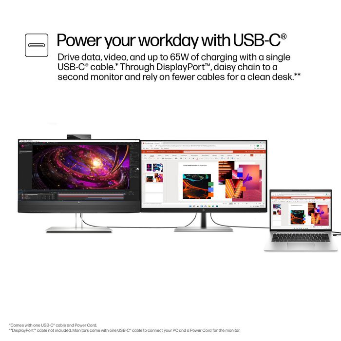 HP E24m G4 Monitor de Conferencias 23.8 pulg. Full HD USB-C 5MP Webcam Black/Silver