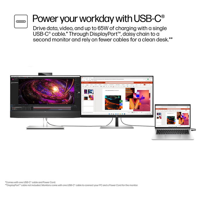 HP E24m G4 Monitor 23.8'' FHD (1920x1080) IPS USB-C 65W 75Hz con Altavoces y Cámara 5MP para Videoconferencias