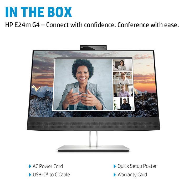 HP E24m G4 Monitor 23.8'' FHD (1920x1080) IPS USB-C 65W 75Hz con Altavoces y Cámara 5MP para Videoconferencias