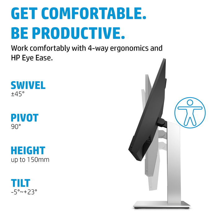 HP E24m G4 Monitor 23.8'' FHD (1920x1080) IPS USB-C 65W 75Hz con Altavoces y Cámara 5MP para Videoconferencias