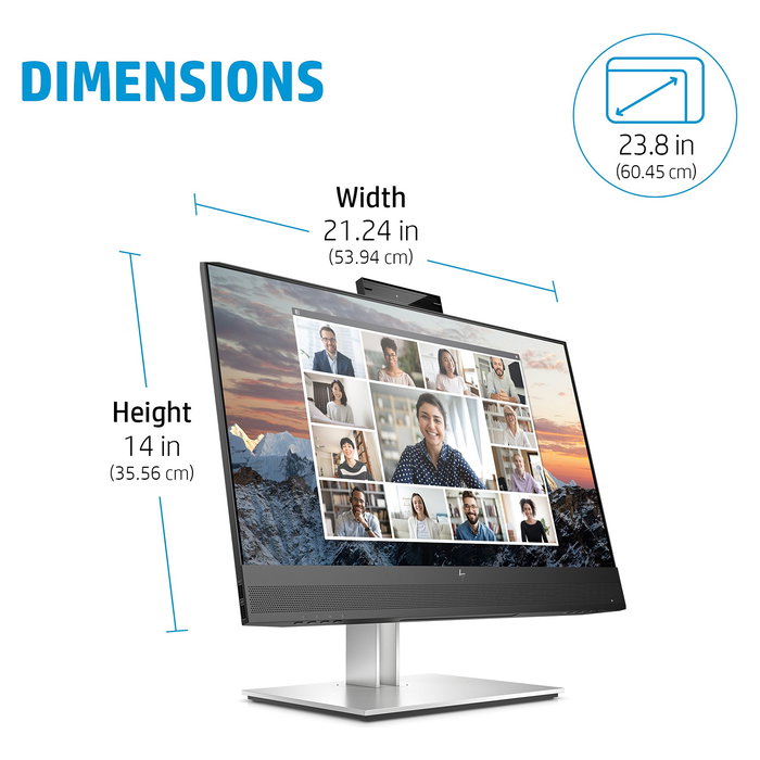 HP E24m G4 Monitor 23.8'' FHD (1920x1080) IPS USB-C 65W 75Hz con Altavoces y Cámara 5MP para Videoconferencias