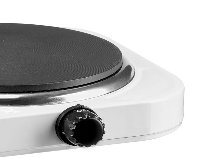 Argon Hornillo Eléctrico Doble Blanco 2500W con Placas Calefactoras, Regulador de Temperatura, Dimensiones 48x7x26 cm (Set de 4)