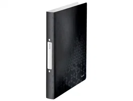 Leitz Wow Carpeta de 2 anillas redondas 25 mm Polipropileno Din A4 Negro