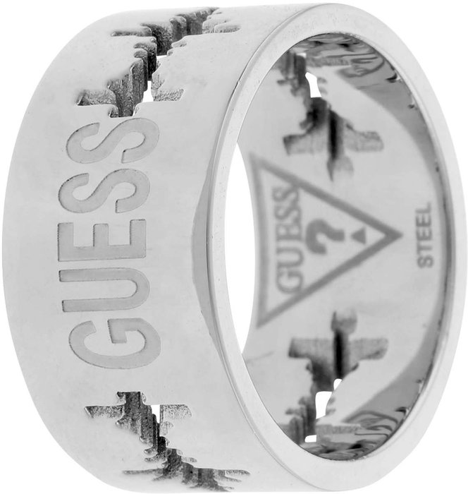 Guess UMR11106-66 Anillo de Acero Plateado para Hombre