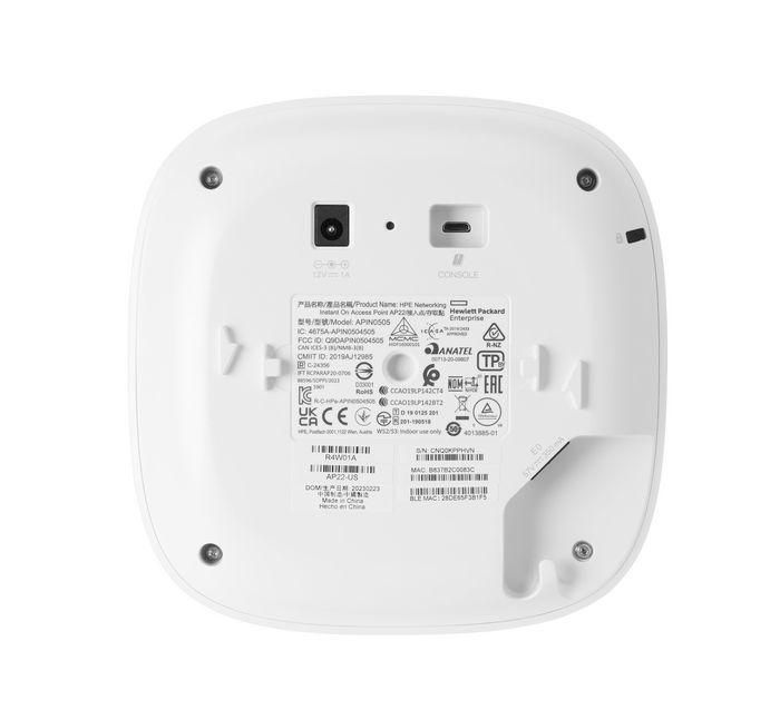 Hewlett Packard Enterprise Instant On AP22 Wi-Fi 6 con Adaptador de Corriente 12V/18W Bundle EU