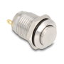 DeLOCK Botón de Presión para Montaje 12 mm, 2 Conexiones para Soldar, Plata Acero Inoxidable Níquel, 230V 3A IP65 - Ref. 20983