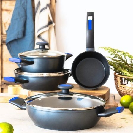 Monix Pack Batería de Cocina 7 Piezas Martín Berasategui M819900 Aluminio Forjado Antiadherente Inducción