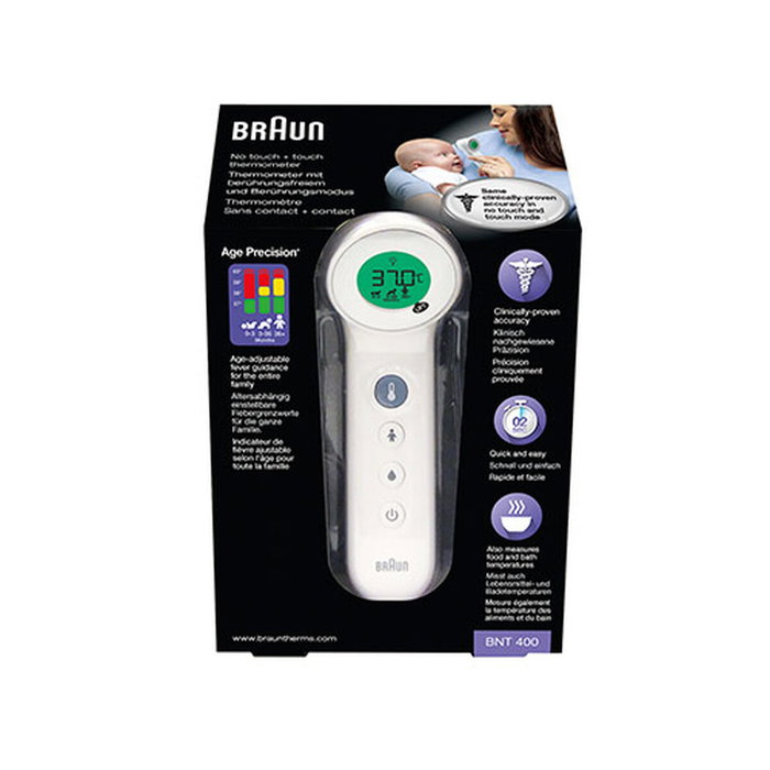 Braun BNT400 WE Termómetro Corporal de Doble Tecnología