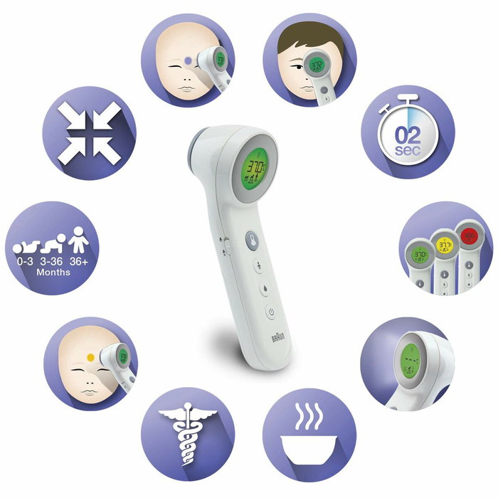 Braun BNT400 WE Termómetro Corporal de Doble Tecnología