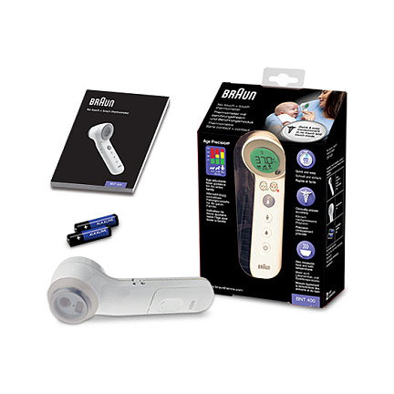 Braun BNT 400 WE Termómetro de distancia para frente, Blanco, Medición corporal y superficial, LCD, 2s Braun BNT 400 WE Termómetro de distancia para frente, Blanco, Medición corporal y superficial, LCD, 2s