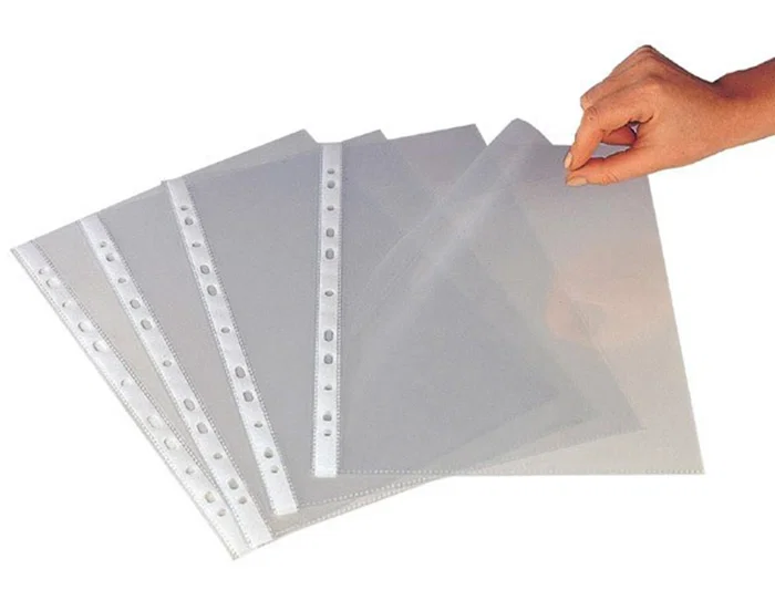 Q-connect Funda Multitaladro Cristal DIN A4 80 mc, Bolsa de 100 Unidades