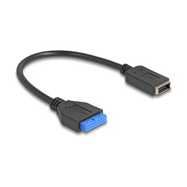 DeLOCK Cable adaptador USB 5 Gbps 3.2 Gen 1, tipo 19-pin hembra a tipo-E hembra interno, 25 cm - Para placas base