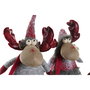 DKD Home Decor Figura Navideña Reno Tradicional Rojo y Gris de Poliéster, 19 x 32 x 27 cm, 2 Unidades