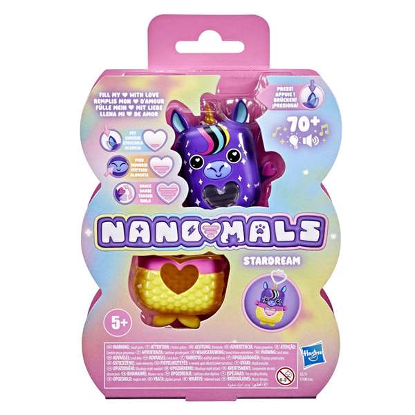 Hasbro Nano Mals Mascota Electrónica Interactiva con 70 Sonidos y Canciones, 7 cm - Modelos Surtidos