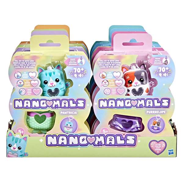 Hasbro Nano Mals Mascota Electrónica Interactiva con 70 Sonidos y Canciones, 7 cm - Modelos Surtidos