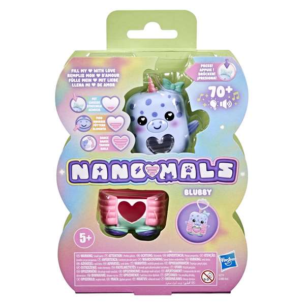 Hasbro Nano Mals Mascota Electrónica Interactiva con 70 Sonidos y Canciones, 7 cm - Modelos Surtidos