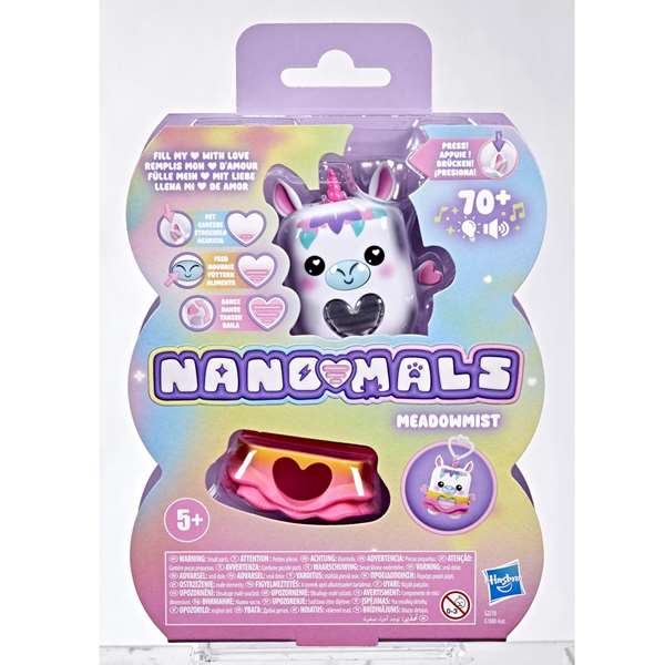 Hasbro Nano Mals Mascota Electrónica Interactiva con 70 Sonidos y Canciones, 7 cm - Modelos Surtidos