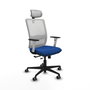 PIQUERAS Y CRESPO Silla de oficina Haches con mecanismo Sincro/Traslack, Azul y Blanco