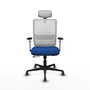 PIQUERAS Y CRESPO Silla de oficina Haches con mecanismo Sincro/Traslack, Azul y Blanco