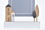 DKD Home Decor Marco de Foto 13x18 Blanco Marron Madera Acrilico Urban Casitas Coleccion 2 Unidades