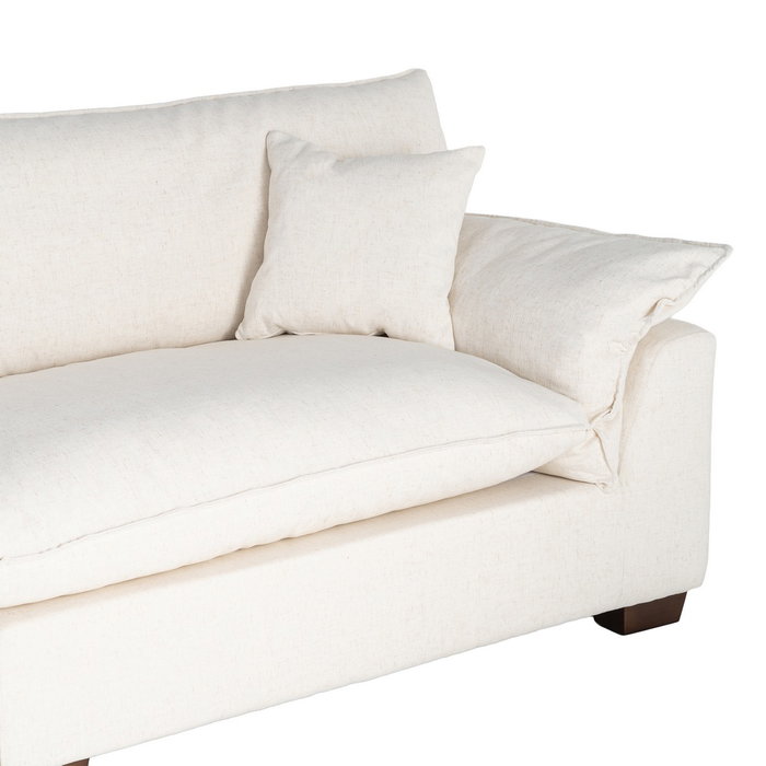 Sofá 4 Plazas Crema Tejido 282 X 101 X 71 cm Sofá 4 Plazas Crema Tejido 282 X 101 X 71 cm