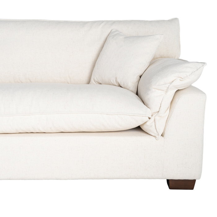 Sofá 4 Plazas Crema Tejido 282 X 101 X 71 cm Sofá 4 Plazas Crema Tejido 282 X 101 X 71 cm