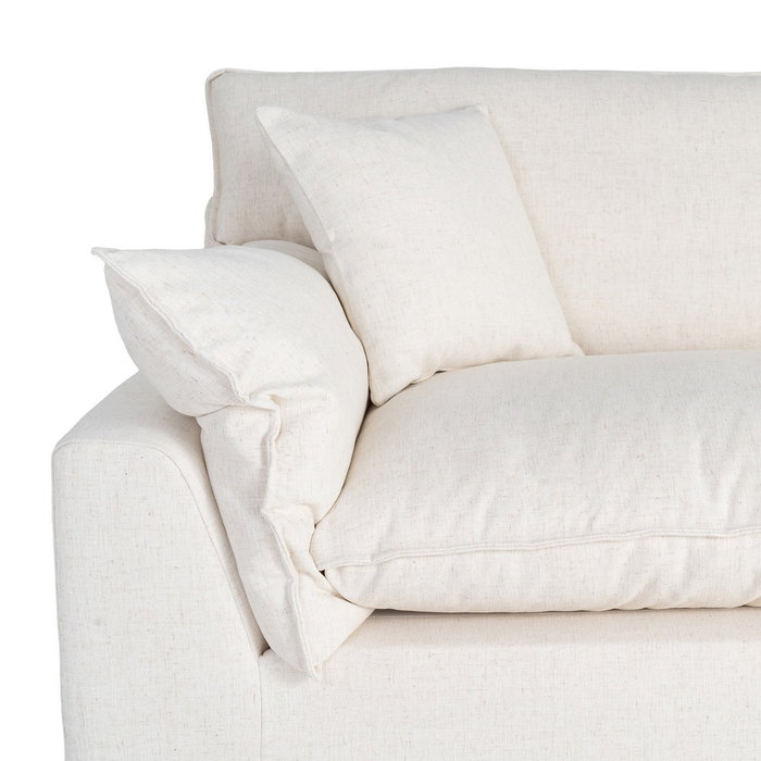 Sofá 4 Plazas Crema Tejido 282 X 101 X 71 cm Sofá 4 Plazas Crema Tejido 282 X 101 X 71 cm